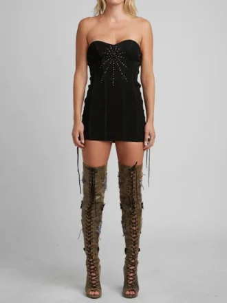 Lace-Up Bustier Dress