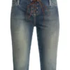 Lace-Up Capri Jeans
