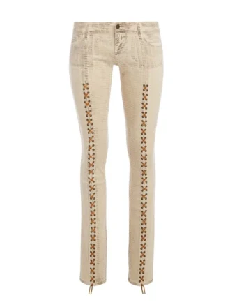 Laced Flared Denim Jeans