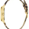 Leopard and Gold-Tone Analog Logo Watch