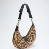 Leopard Crescent Shoulder Bag