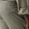 Linen-Blend Slim Pants