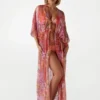 Long Silk-Blend Kimono