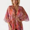 Long Silk-Blend Kimono