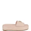 Longoh Raffia Platform Slide Sandals
