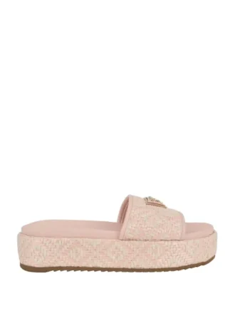 Longoh Raffia Platform Slide Sandals