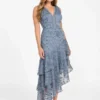 Loren Embossed Tiered Dress