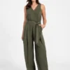 Madelyn Sleeveless Twill Jumpsuit