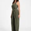 Madelyn Sleeveless Twill Jumpsuit
