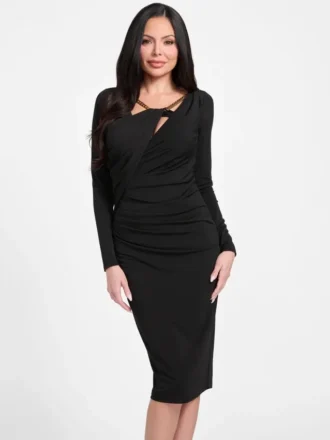 Marciano Draped Midi Dress