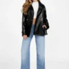 Marika Faux-Leather Short Trench Coat