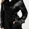 Marika Faux-Leather Short Trench Coat
