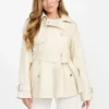 Marika Faux-Leather Short Trench Coat