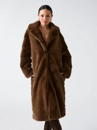 Maya Longline Faux-Fur Coat