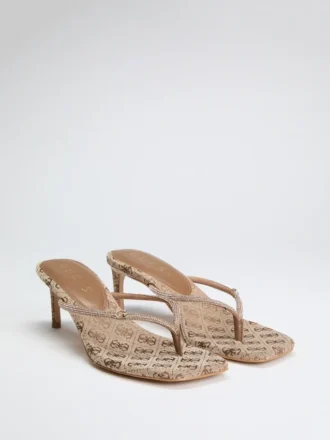 Mayan Rhinestone Thong Strap Heels
