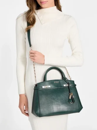 Melinda Python-Print Handbag
