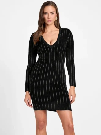 Menna Pinstriped Sweater Dress