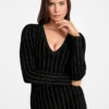 Menna Pinstriped Sweater Dress
