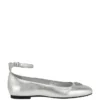 Metallic Ankle Strap Ballet Flats