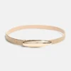 Metallic Buckle Leather Belt