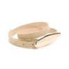 Metallic Buckle Leather Belt