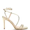 Metallic Leather Strappy Heel