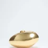 Metallic Oval Clutch