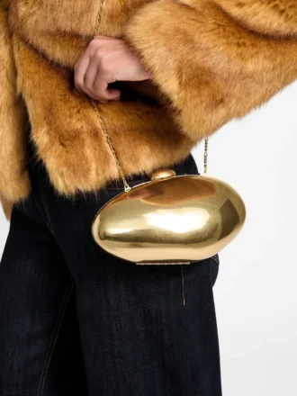 Metallic Oval Clutch