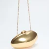 Metallic Oval Clutch