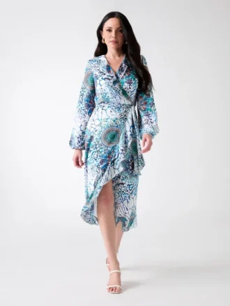 Mina Printed Wrap Dress