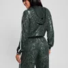 Mini Sequins Zip-Up Sweatshirt
