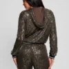 Mini Sequins Zip-Up Sweatshirt