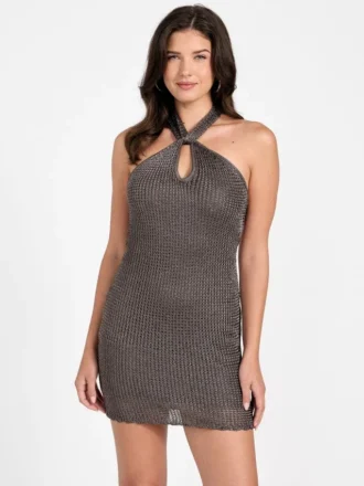 Minka Keyhole Lurex Sweater Dress