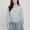 Mock-Neck Wool-Blend Pullover Sweater