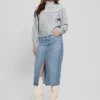 Mock-Neck Wool-Blend Pullover Sweater