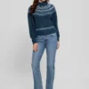 Mock-Neck Wool-Blend Pullover Sweater