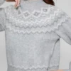 Mock-Neck Wool-Blend Pullover Sweater