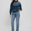 Mock-Neck Wool-Blend Pullover Sweater
