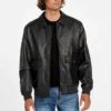 Monogram Faux-Leather Aviator Jacket