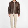 Monogram Faux-Leather Aviator Jacket
