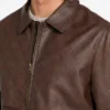 Monogram Faux-Leather Aviator Jacket