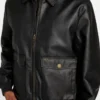 Monogram Faux-Leather Aviator Jacket