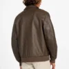 Monogram Faux-Leather Aviator Jacket