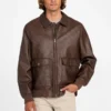 Monogram Faux-Leather Aviator Jacket