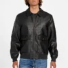 Monogram Faux-Leather Aviator Jacket