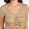 Moto Printed V-Neck Tee