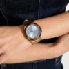 Multi-Tone and Brown Leather Multifunctional Watch