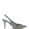 Naska Charm Denim Sling-Back Heels