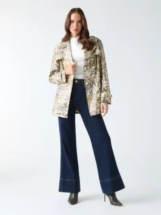 Natalie Printed Short Trench Coat