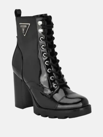 Neadyn Lace-Up Heeled Moto Booties